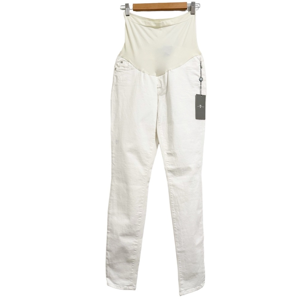 7 For All Mankind Slim Illusion White Maternity Jeans NWT Size 30